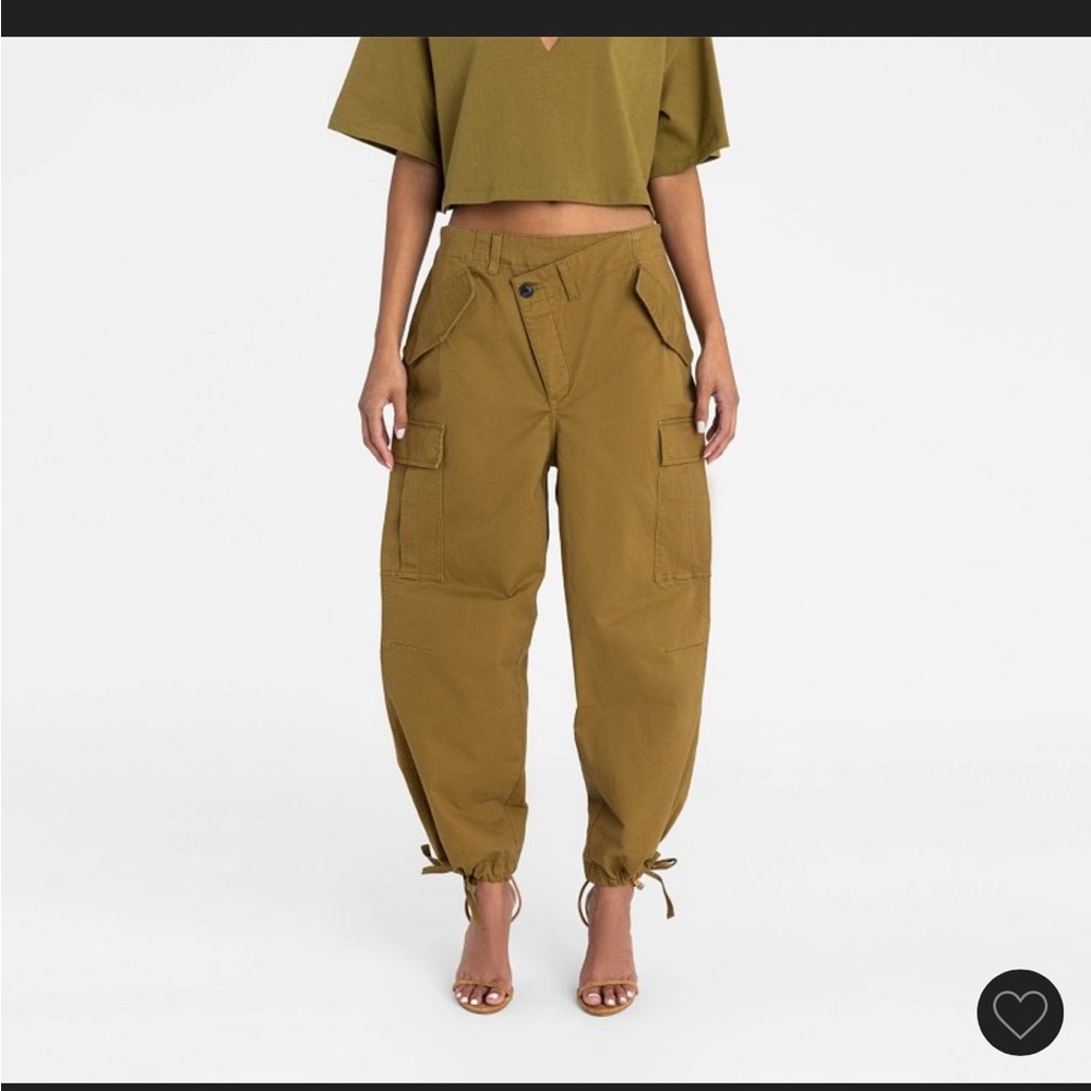 Olive Cargo Ankle Pants